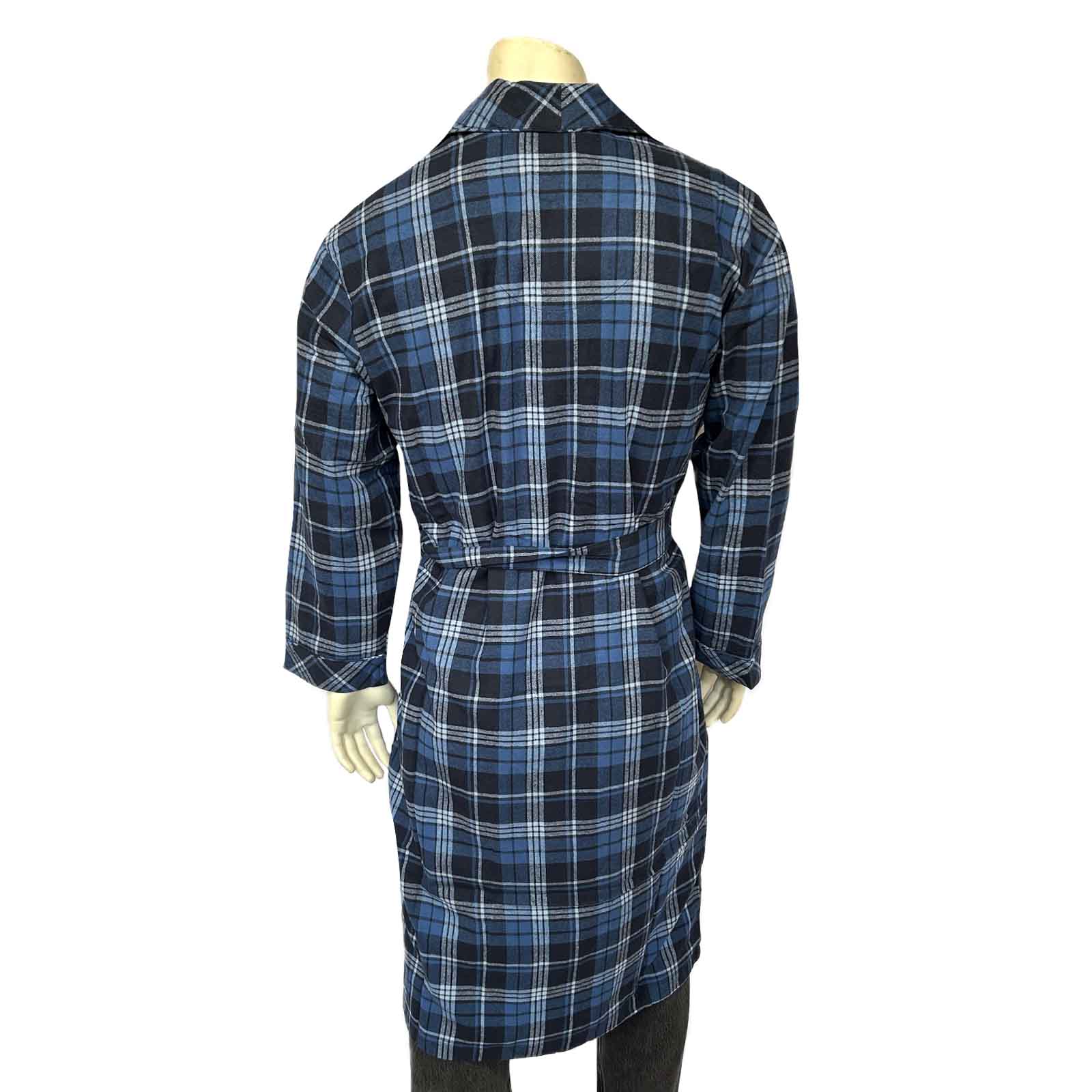 Western Adult Flannel Robe in Blue