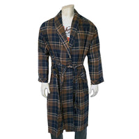 Western Adult Flannel Robe in Navy