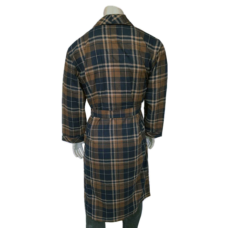 Western Adult Flannel Robe in Navy