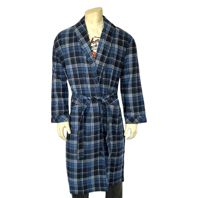 Western Adult Flannel Robe in Blue