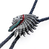 Pewter Indian Chief with Turquoise Western Bolo Tie