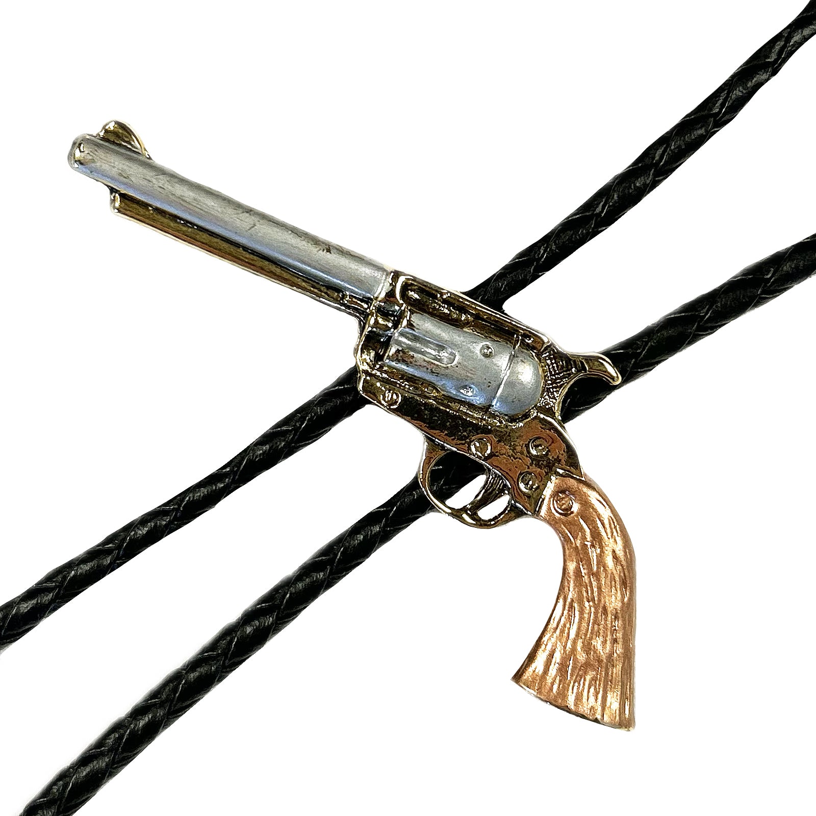 Tri-Color Six-Shooter Pistol Western Bolo Tie