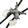 Silver Six-Shooter Pistols Western Bolo Tie