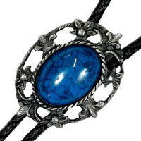 Pewter Filigree with Turquoise Stone Western Bolo Tie