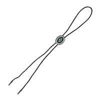 Silver Southwest Pattern with Turquoise Enamel Western Bolo Tie