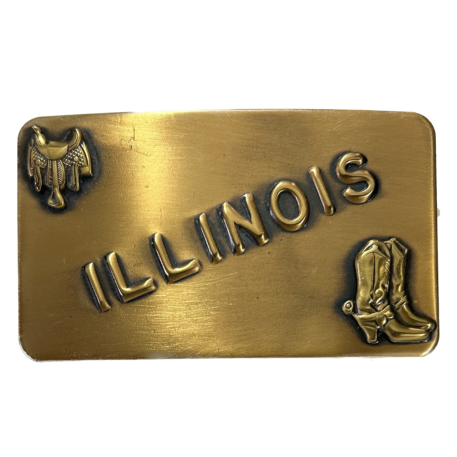 Vintage Brass Illinois State Buckle - Rockmount