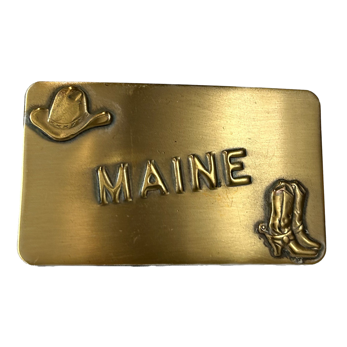 Vintage Brass Maine State Buckle - Rockmount
