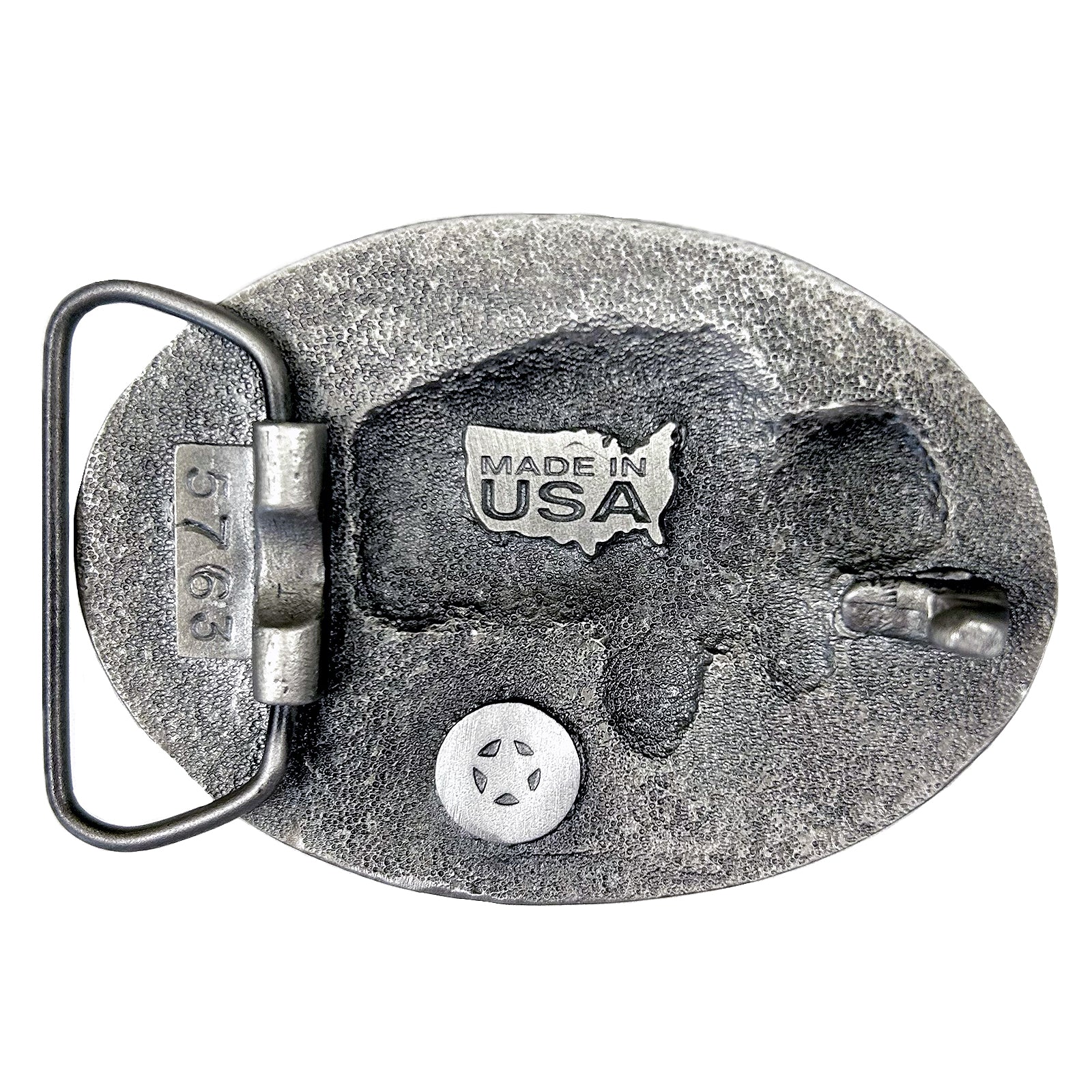 Crumrine Buffalo Western Belt Buckle - Silver Tone, Fits 1.5" Belts, Classic Western Design