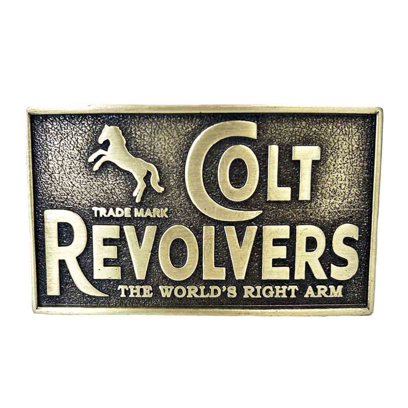 Vintage Colt Revolvers Brass Western Belt Buckle