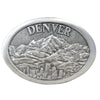 Pewter Western Belt Buckle with Denver Skyline