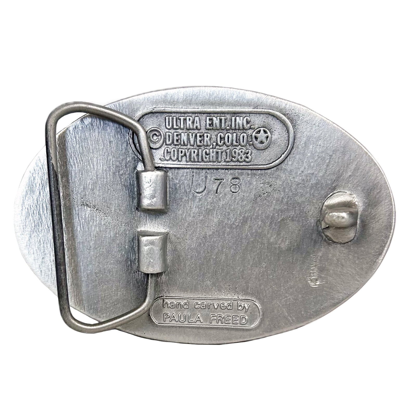 Pewter Western Belt Buckle with Denver Skyline
