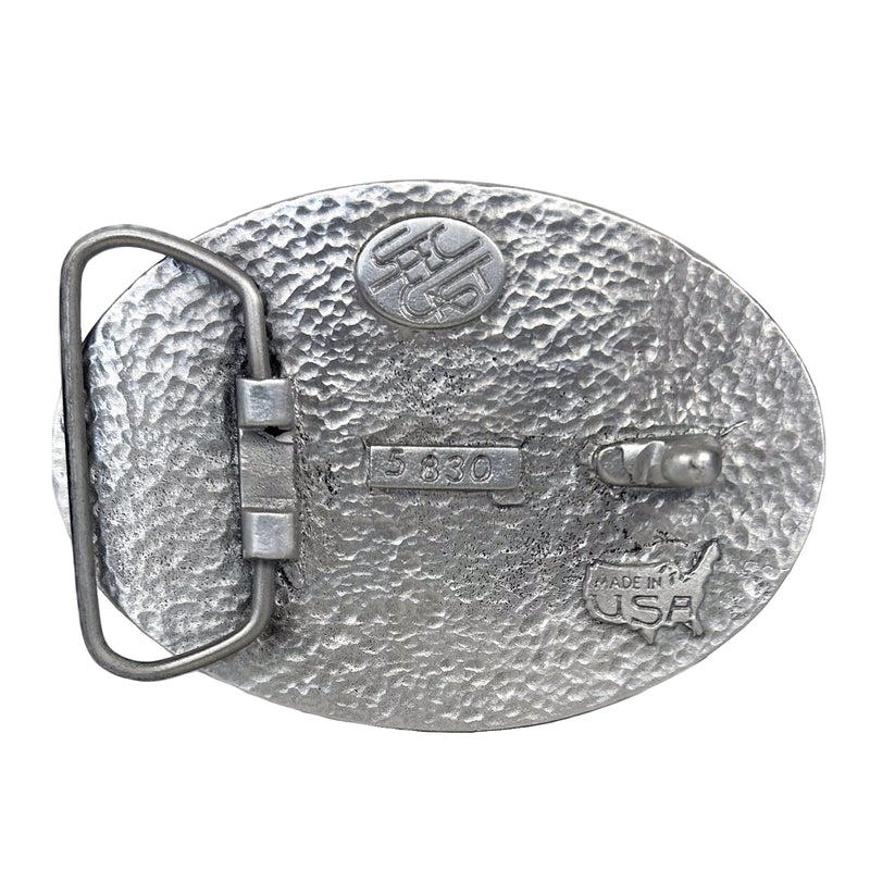 Pewter Western Belt Buckle with Colorado Mountains
