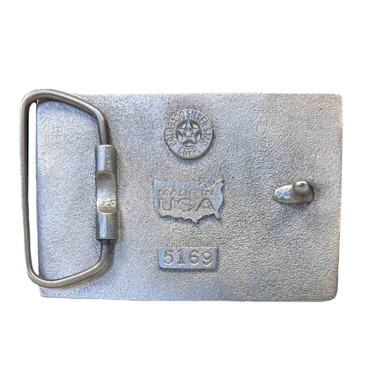 Pewter Colorado Flag Buckle with Mountains