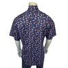 Men’s Solar System Short Sleeve Print Western Shirt in Navy