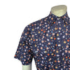 Men’s Solar System Short Sleeve Print Western Shirt in Navy