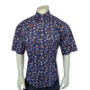 Men’s Solar System Short Sleeve Print Western Shirt in Navy
