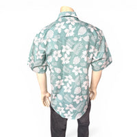Men's Green Short Sleeve Hawaiian Western Shirt