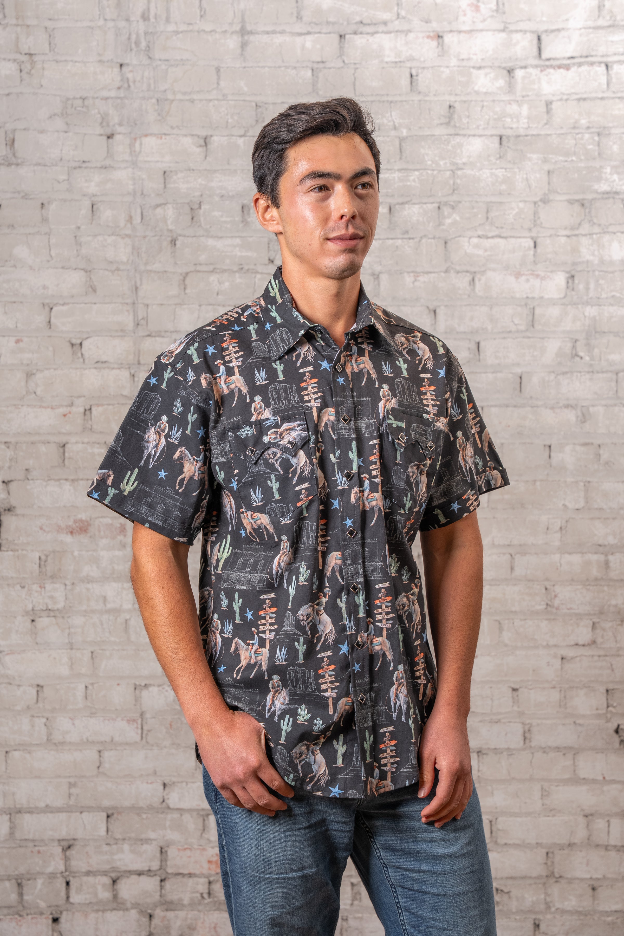 mens short sleeve western dress shirts Men's TEK Western Maroon Short Sleeve Shirt