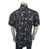 Men’s Black Cactus & Cowboys Print Short Sleeve Western Shirt