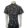 Men’s Black Cactus & Cowboys Print Short Sleeve Western Shirt