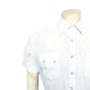 Men's Solid White Cotton Blend Short Sleeve Western Shirt