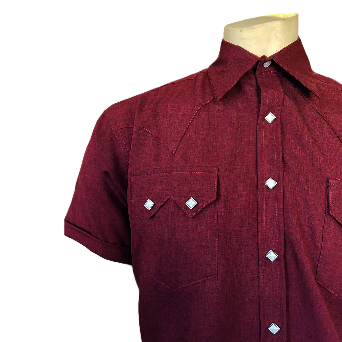 Vintage Burgundy Short Sleeved Shirt - M main image 1