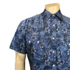 Men’s Blue Floral Print Short Sleeve Western Shirt