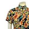 Men’s Short Sleeve Hawaiian Print Western Shirt in Orange