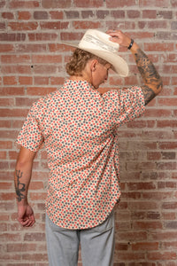 Men's Short Sleeve Cards Print Western Shirt