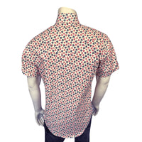 Men's Short Sleeve Cards Print Western Shirt