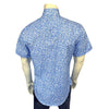 Men’s Short Sleeve Blue Floral Print Western Shirt
