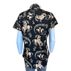 Men's Vintage Black Short Sleeve Bronc Print Western Shirt