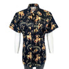 Women’s Vintage Bronc Print Short Sleeve Black Western Shirt
