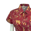 Women’s Vintage Bronc Print Short Sleeve Red Western Shirt