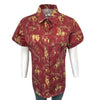 Women’s Vintage Bronc Print Short Sleeve Red Western Shirt
