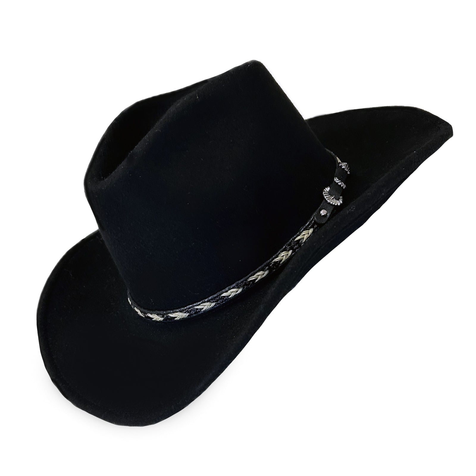 Crushable Black Felt Western Cowboy Hat