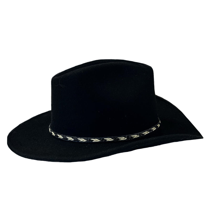 Crushable Black Felt Western Cowboy Hat