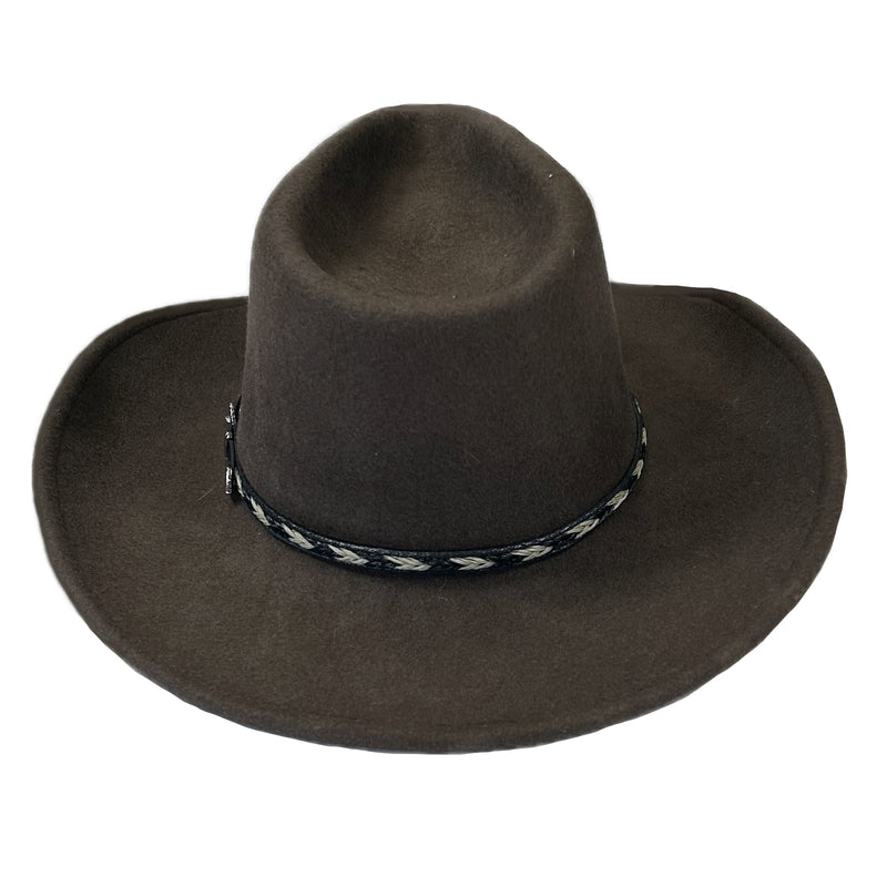 Crushable Brown Felt Western Cowboy Hat