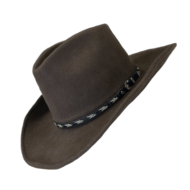 Crushable Brown Felt Western Cowboy Hat