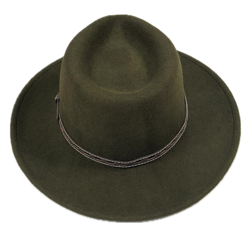 Crushable Olive Felt Denver Western Cowboy Hat