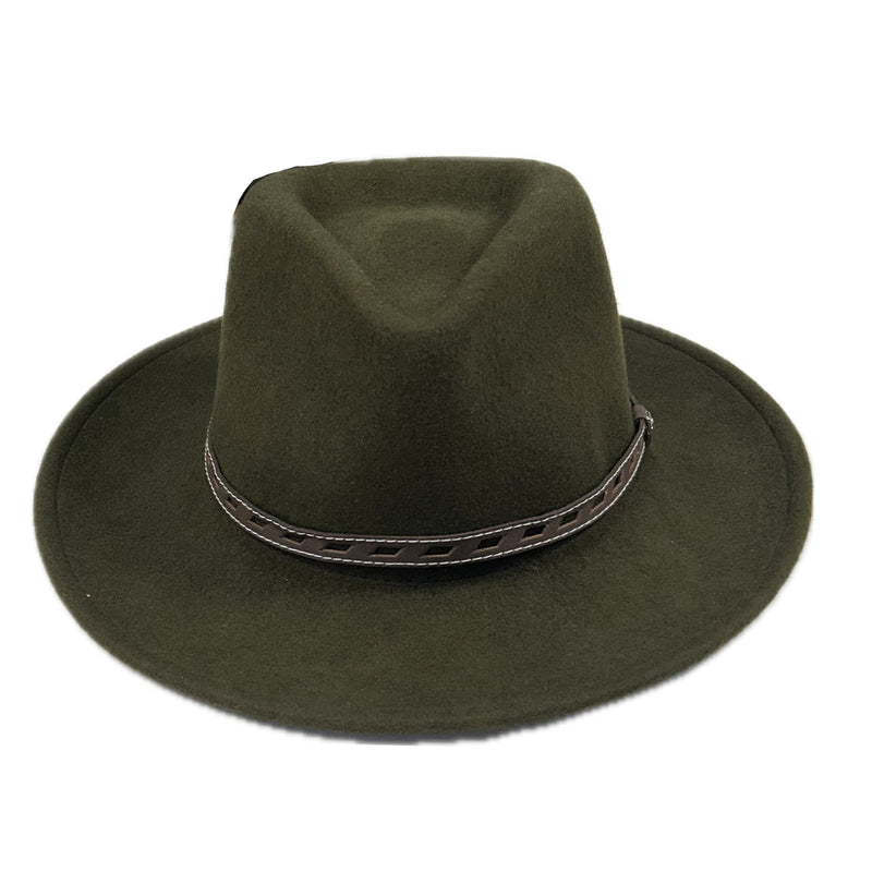 Crushable Olive Felt Denver Western Cowboy Hat