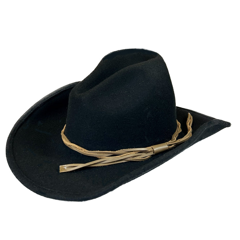 Rockmount Lonesome Gus Black Premium 100% Wool Western Cowboy Hat