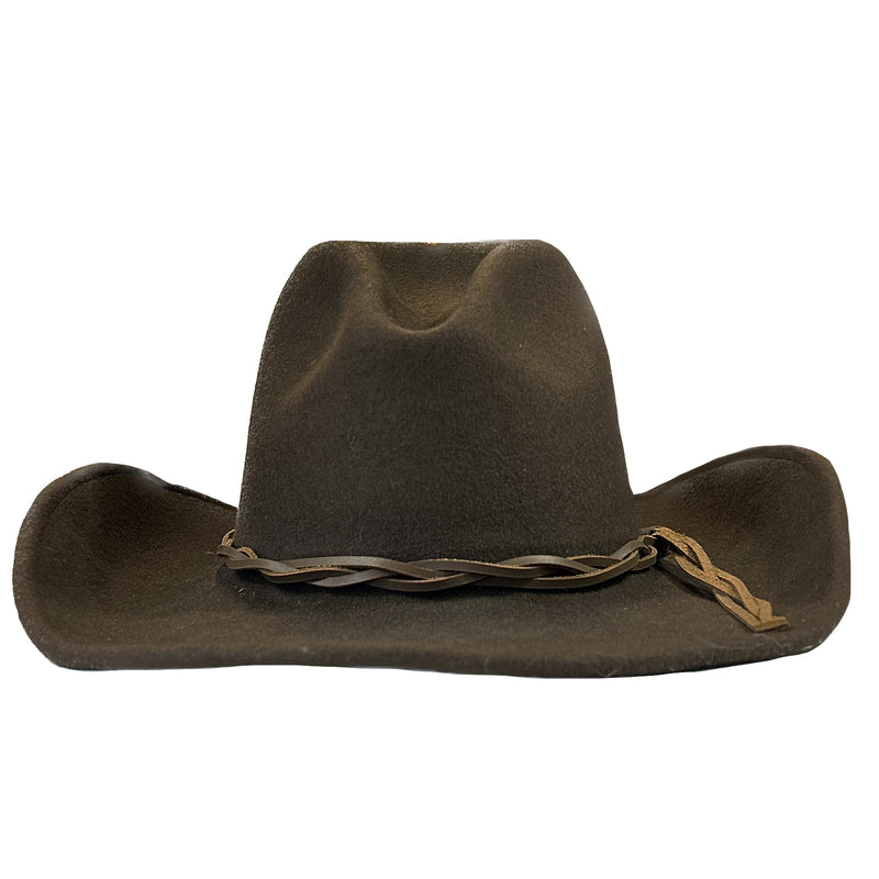 Lonesome Gus Brown Premium 100% Wool Western Cowboy Hat