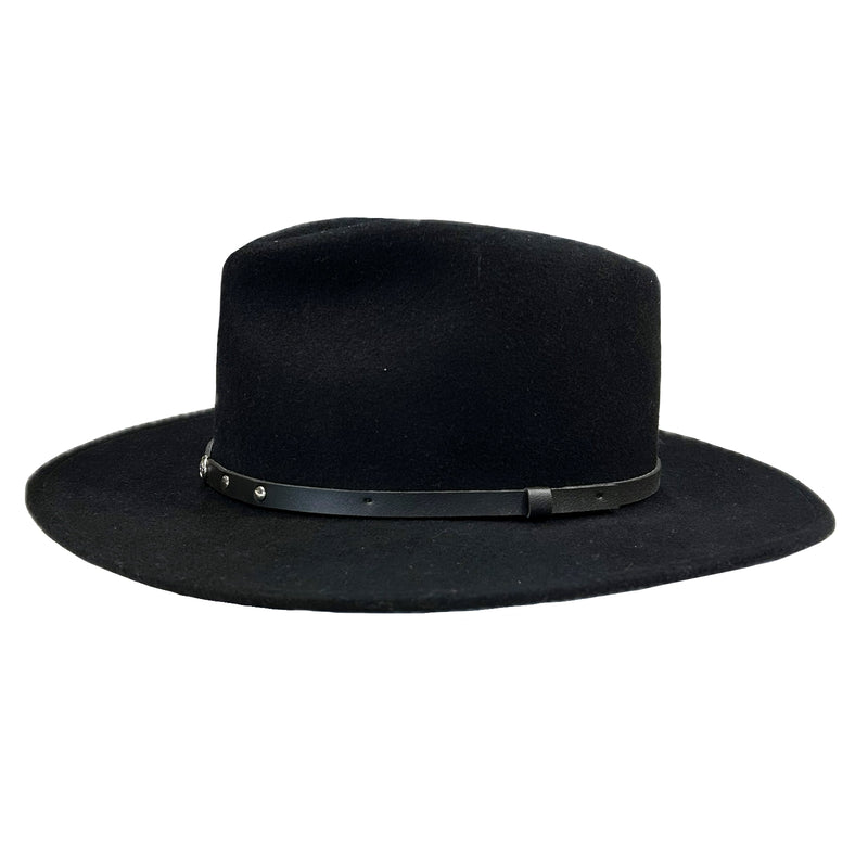 Crushable Black Felt Magic Pinch Western Hat