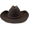 Brown Wool Felt Western Cowboy Hat with Faux Leather Band
