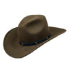 Crushable Brown Felt Magic Pinch Western Cowboy Hat