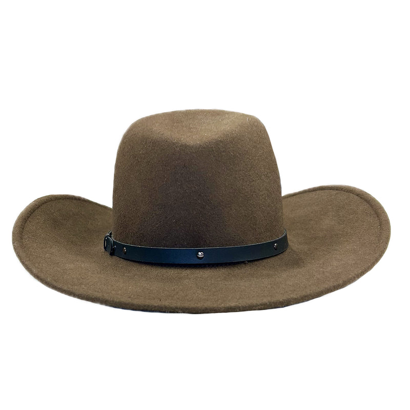 Crushable Brown Felt Magic Pinch Western Cowboy Hat