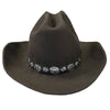 Crushable Brown Felt Concho Western Cowboy Hat