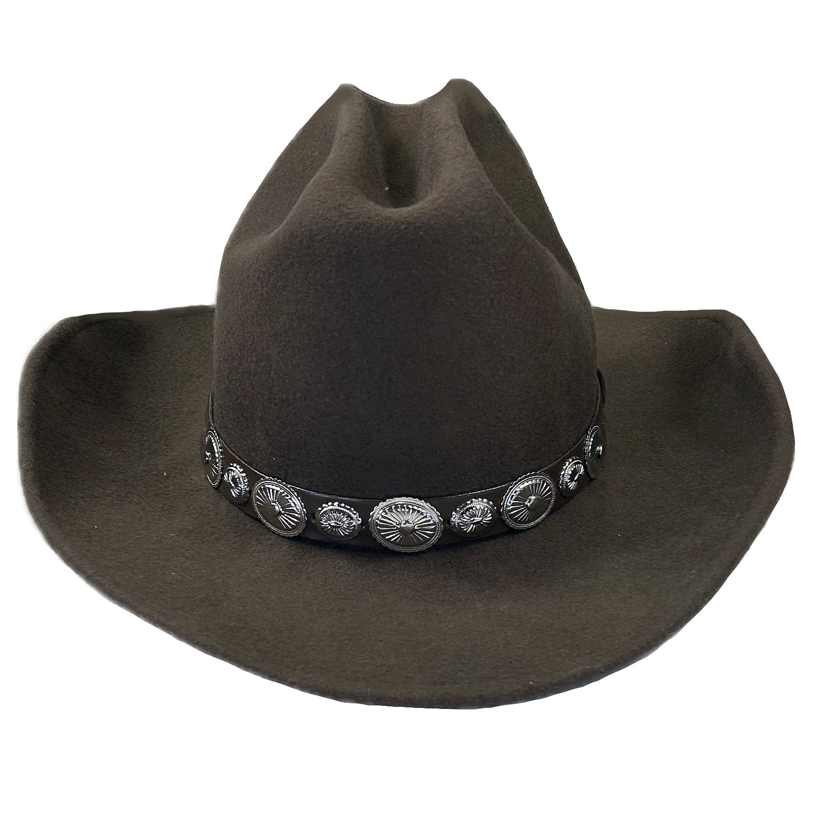 Crushable Brown Felt Concho Western Cowboy Hat