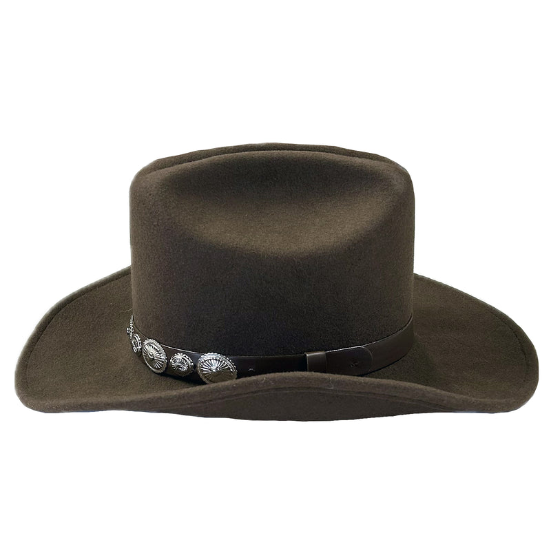 Crushable Brown Felt Concho Western Cowboy Hat